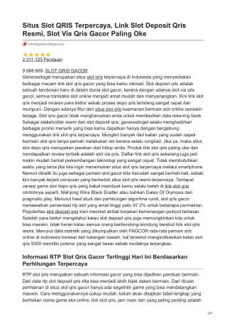 Situs Slot QRIS Terpercaya, Link Slot Deposit Qris Resmi, Slot Via Qris Gacor Pa