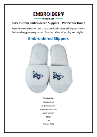 Cozy Custom Embroidered Slippers   Perfect for Home