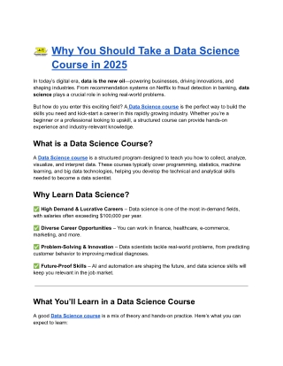 Best Data Science Course in Noida for a High-paying Job at Training Basket
