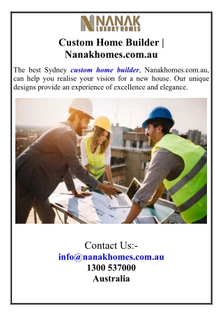 Custom Home Builder  Nanakhomes.com.au