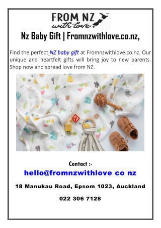 Nz Baby Gift | Fromnzwithlove.co.nz