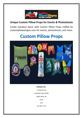 Unique Custom Pillow Props for Events & Photoshoots
