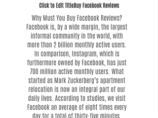 Buy Facebook Reviews