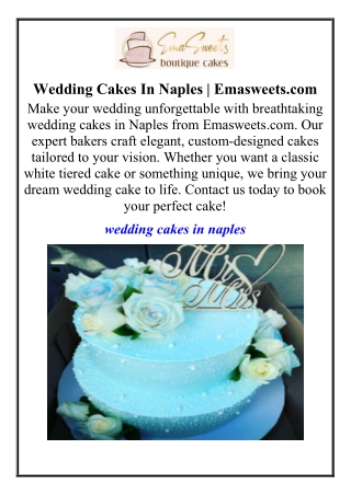 Wedding Cakes In Naples Emasweets.com