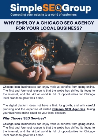 Why Employ a Chicago SEO Agency for Your Local Business