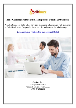 Zoho Customer Relationship Management Dubai  Elitbuzz.com