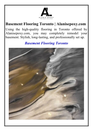 Basement Flooring Toronto  Alanisepoxy.com