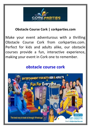 Obstacle Course Cork corkparties.com