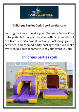 Childrens Parties Cork corkparties.com