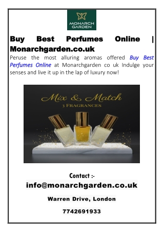 Buy Best Perfumes Online | Monarchgarden.co.uk