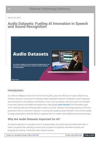 Audio Datasets Fueling AI Innovation in Speech and Sound Recognition