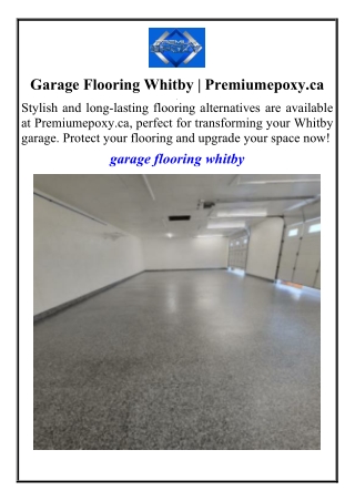 Garage Flooring Whitby Premiumepoxy.ca