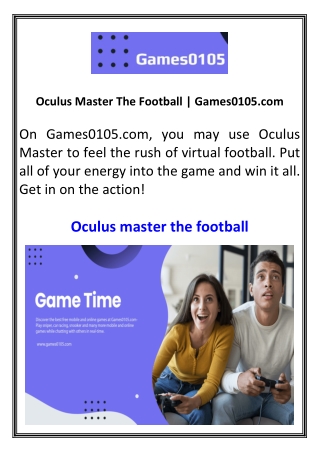 Oculus Master The Football Games0105.com