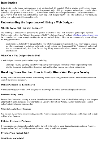 Breaking Down Barriers: How to Easily Hire a Web Designer Nearby