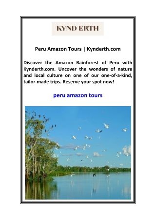 Peru Amazon Tours Kynderth.com