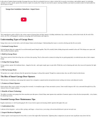 Caring for Your Electric Opener: Ensuring Reliability Year-Round