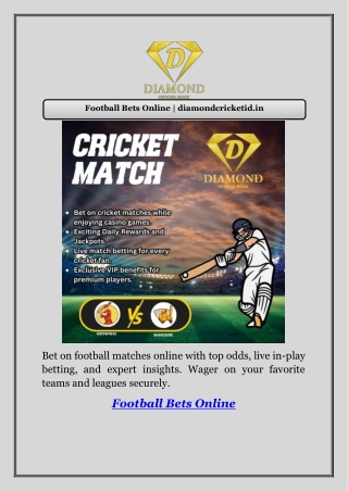 Football Bets Online | diamondcricketid.in