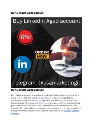 Buy Linkedin Aged account