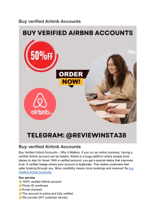 Buy verified Airbnb Accounts