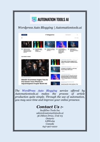 Wordpress Auto Blogging | Automationtools.ai