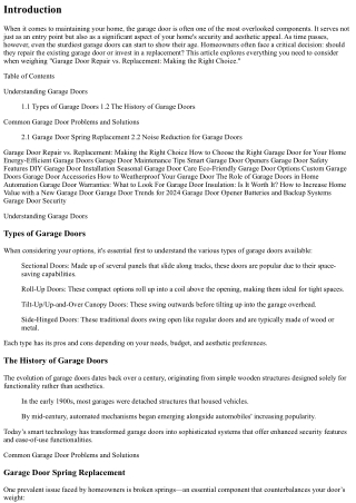 Garage Door Repair vs. Replacement: Making the Right Choice