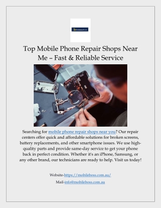 Top Mobile Phone Repair Shops Near Me