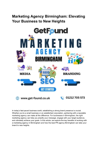 Marketing Agency Birmingham