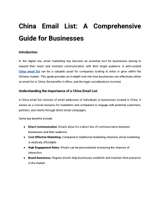 China Email List