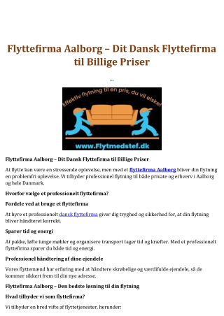 Billig flyttefirma