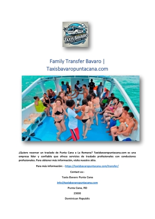 Family Transfer Bavaro | Taxisbavaropuntacana.com
