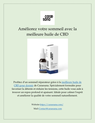 Améliorez votre sommeil avec la meilleure huile de CBD