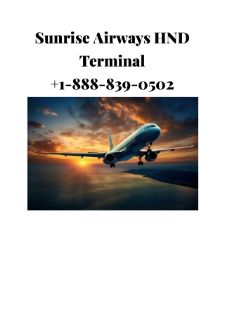 Sunrise Airways HND Terminal