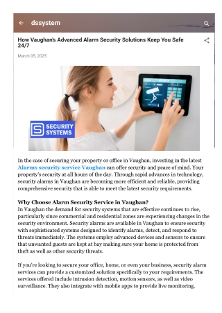 How Vaughan's Advanced Alarm Security Solutions Keep You Safe 247