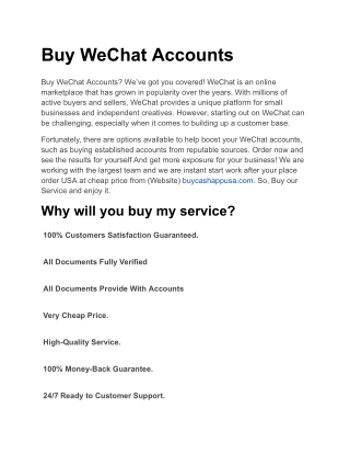 Buy WeChat Accounts