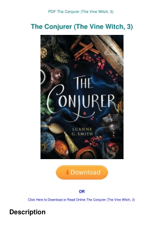 PDF The Conjurer (The Vine Witch  3)