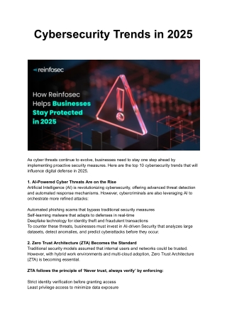 Cybersecurity Trends in 2025