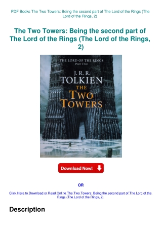 PDF Books The Two Towers Being the second part of The Lord of the Rings (The Lord of the Rings  2)