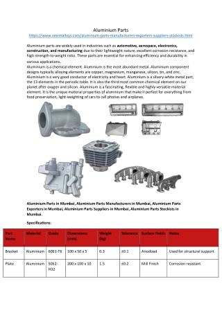 Aluminium Parts 6-3-2025