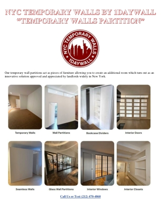 Temporary Walls Partition NYC