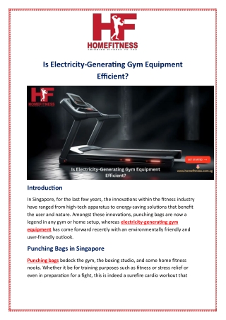 Is Electricity-Generating Gym Equipment Efficient?