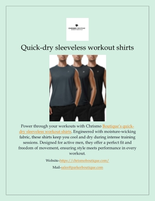 Quick-dry sleeveless workout shirts