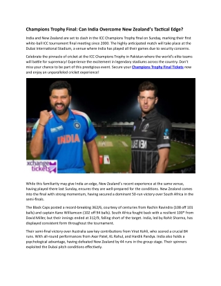 Can India Overcome New Zealand’s Tactical Edge