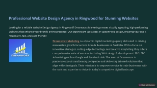 Professional Website Design Agency in Ringwood for Stunning Websites