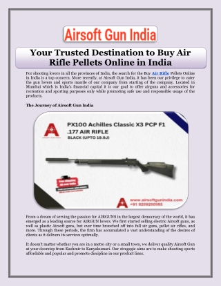 Your Trusted Destination to Buy Air Rifle Pellets Online in India