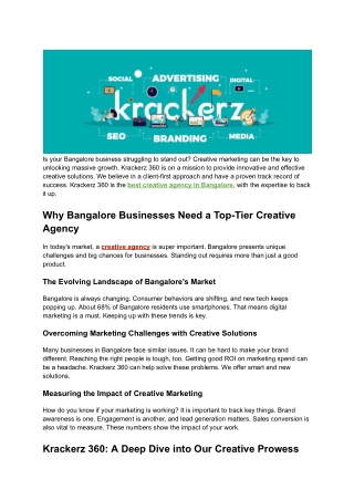 Best Creative agency in bangalore