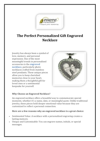 The Perfect Personalized Gift Engraved Necklace