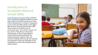 Transforming Education at Suryadatta National School - A Blend of Tradition & Modernity