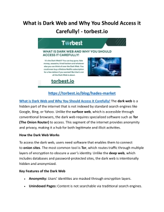 What is Dark Web and Why You Should Access it Carefully - torbest.io