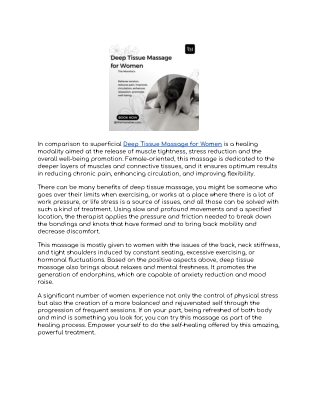 Deep Tissue Massage for Women