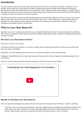 Say Hello to Smooth, Hair-Free Skin with American Laser Med Spa - Amarillo